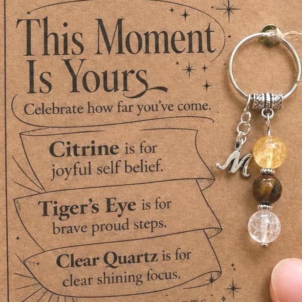 PERSONALISED CELEBRATION Crystal Keyring, Congratulations Gift with Illustrated Keepsake Card
