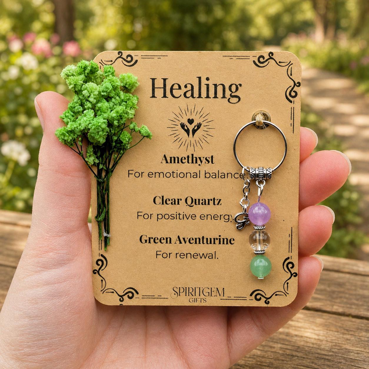 Personalised Healing Keyring, Get Well Soon Gift, Surgery Recovery, Emotional Support Token, Thinking Of You Present, Renewal