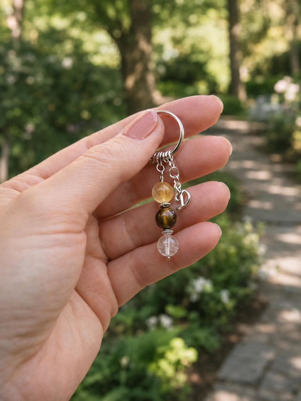 PERSONALISED NEW JOB Crystal Keyring, New Beginning Gift with Illustrated Keepsake Card
