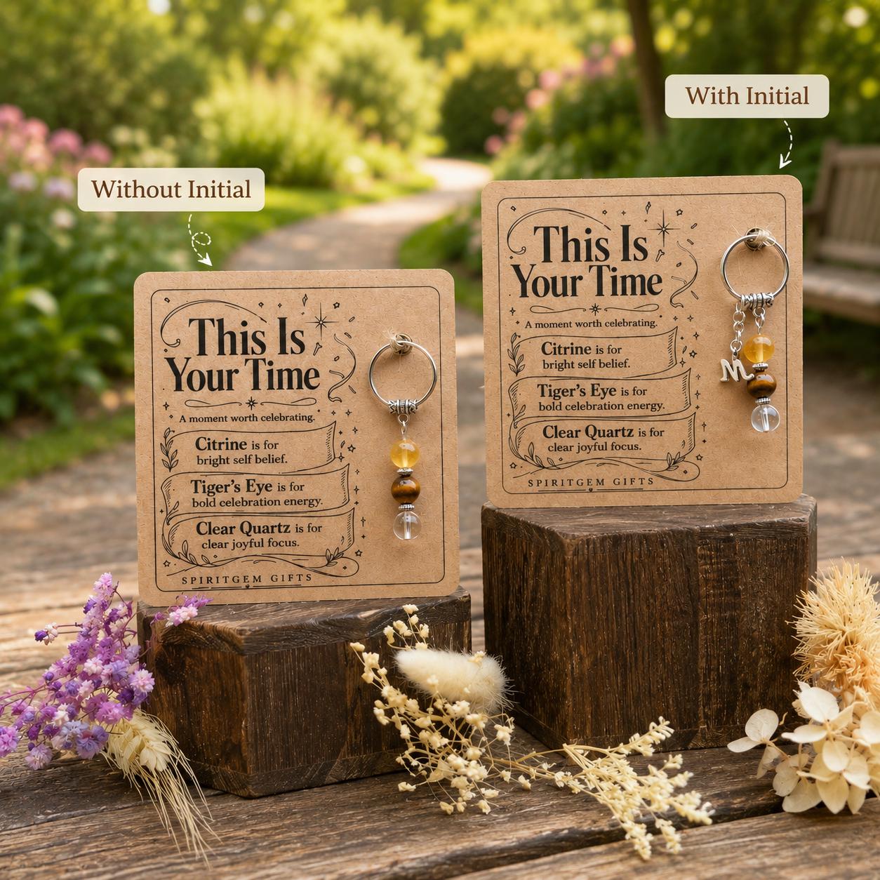 GRADUATION Crystal Keyring, Celebration Gift with Illustrated Keepsake Card