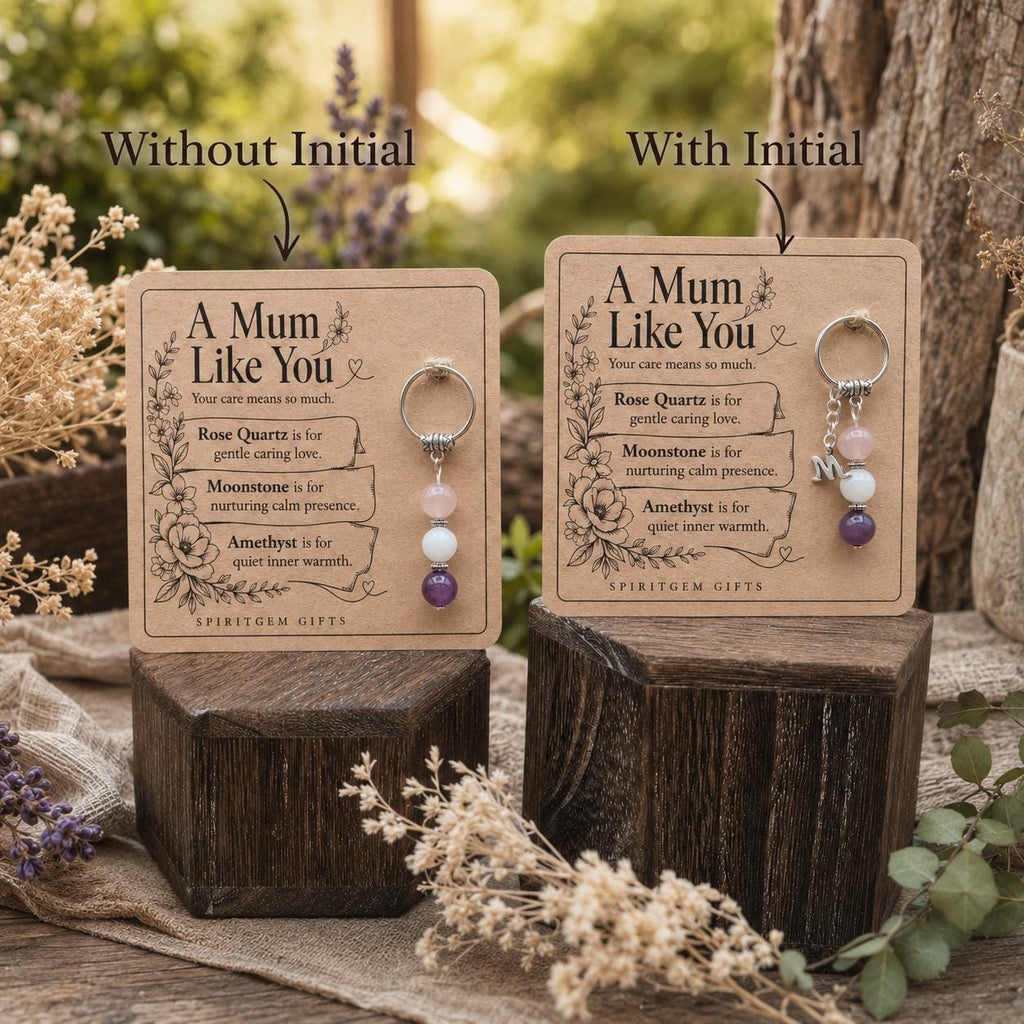 Mother in Law Gift, Crystal Keyring with Illustrated 'A Mum Like You' Card