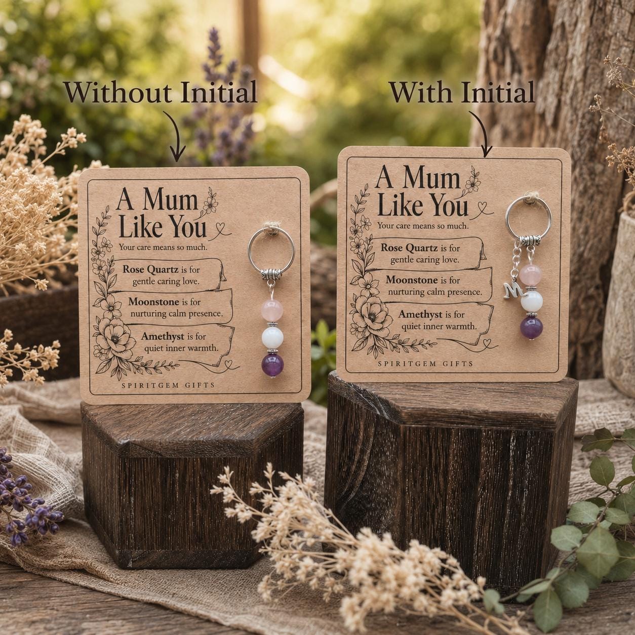 Mother in Law Gift, Crystal Keyring with Illustrated 'A Mum Like You' Card