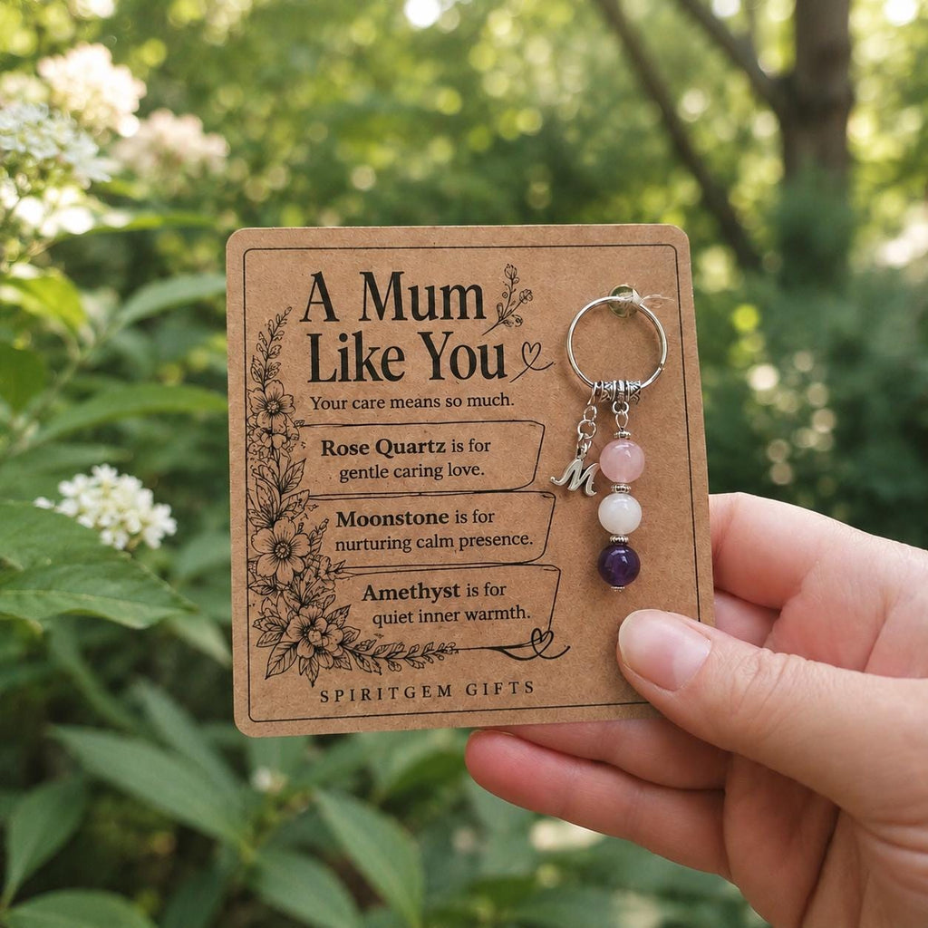 Mother in Law Gift, Crystal Keyring with Illustrated 'A Mum Like You' Card