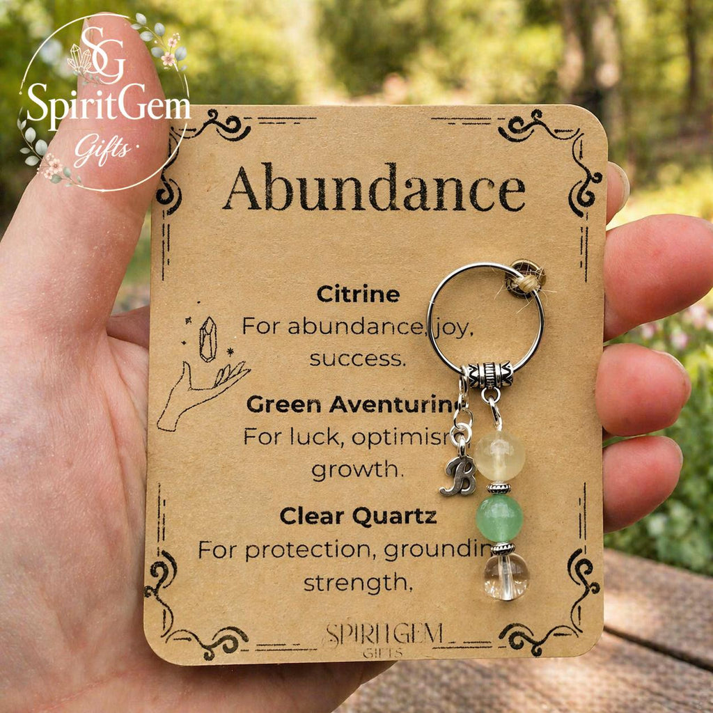 Personalised Abundance Crystal Keyring, New Business Gift, New Job Promotion, Leaving Present, Good Luck