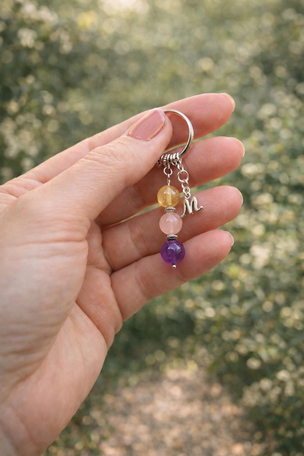 Daughter Gift from Mum, Crystal Keyring with Illustrated 'Watching You Bloom' Card, Personalised Keepsake