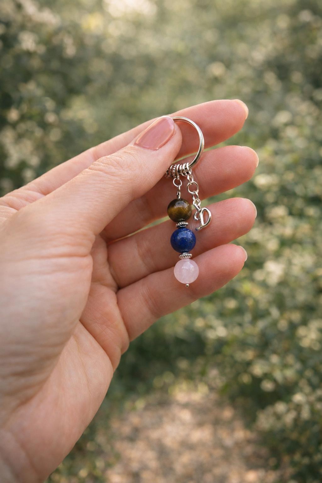Grandad Birthday Gift, Crystal Keyring with Illustrated 'Strength Through the Years' Card