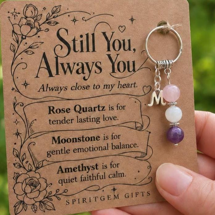 Personalised GIRLFRIEND Crystal Keyring with Illustrated Keepsake Card Valentine’s Day Gift