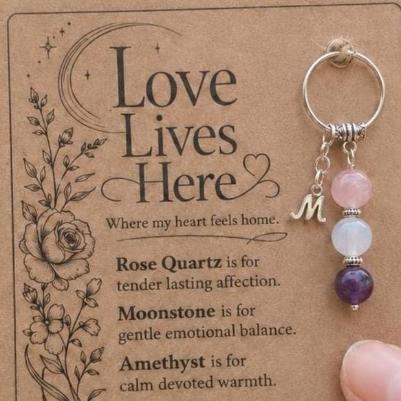 Personalised WIFE Crystal Keyring with Illustrated Keepsake Card Anniversary Gift