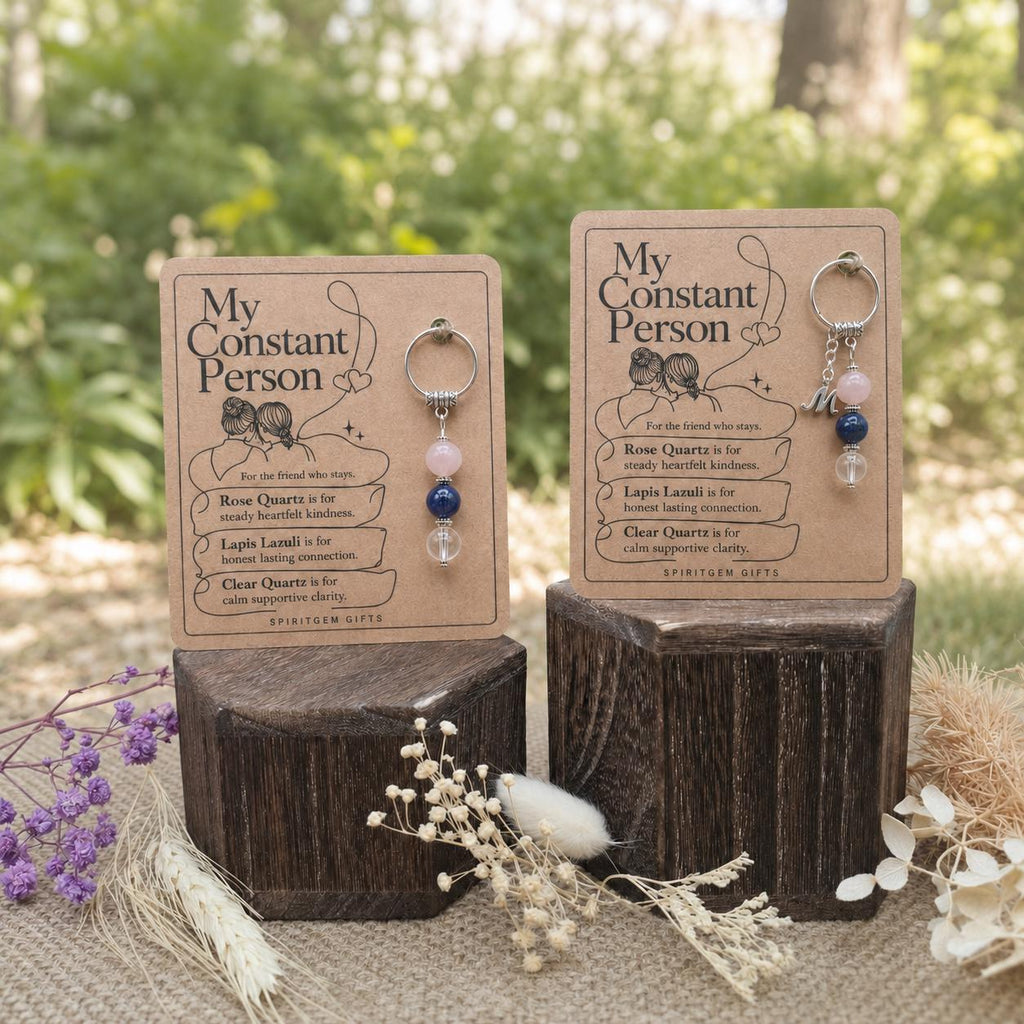 My Person Gift, Friendship Crystal Keyring with Illustrated 'My Constant Person' Card