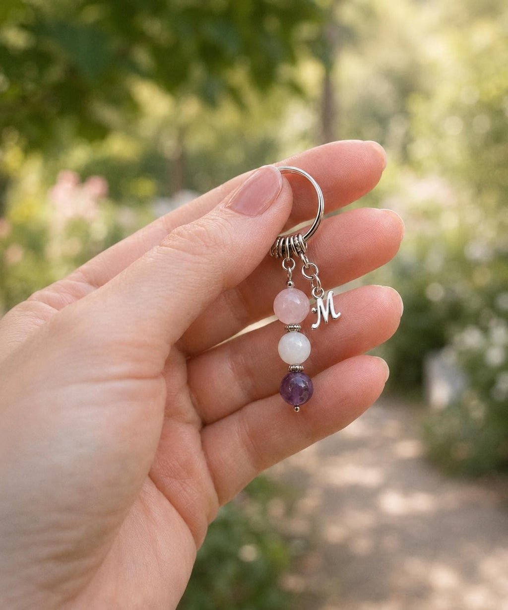 IVF Support Gift, Crystal Keyring with Illustrated 'Holding You Through This Chapter' Card