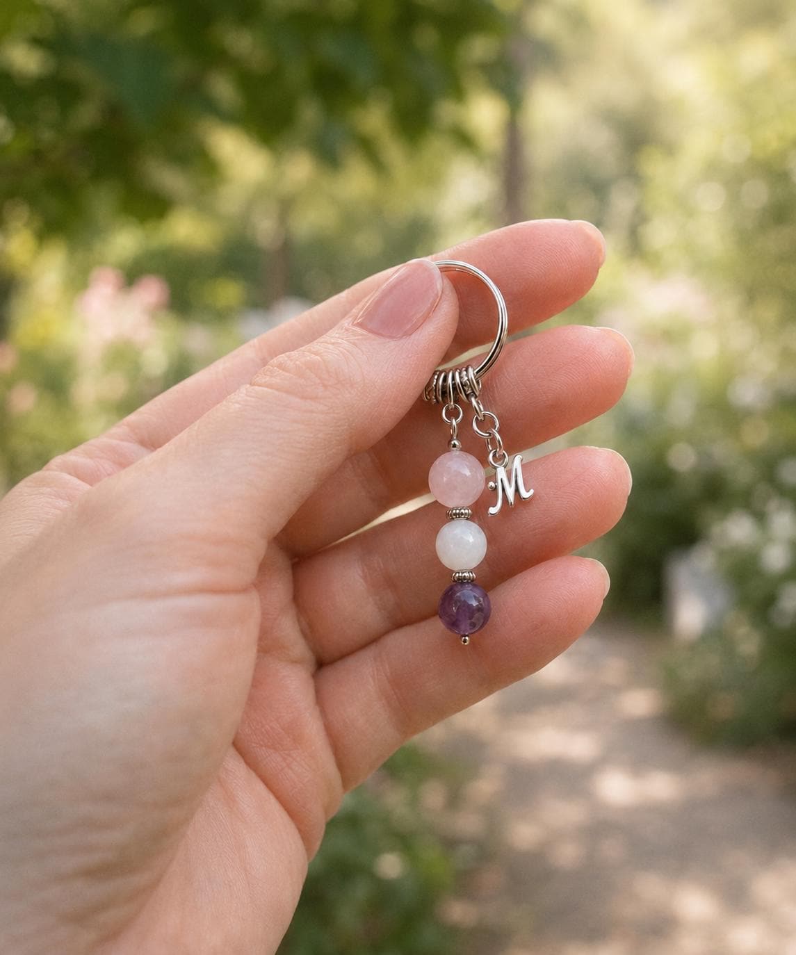 IVF Support Gift, Crystal Keyring with Illustrated 'Holding You Through This Chapter' Card