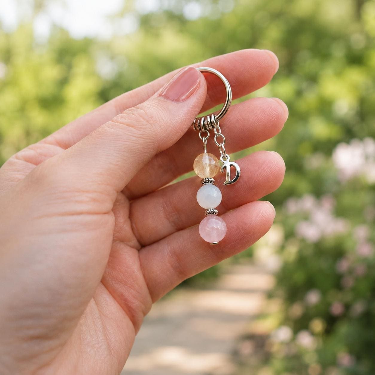 60th Birthday Gift for Her, Crystal Keyring with Illustrated 'Sixty with Grace' Card, Mum Nanna Keepsake