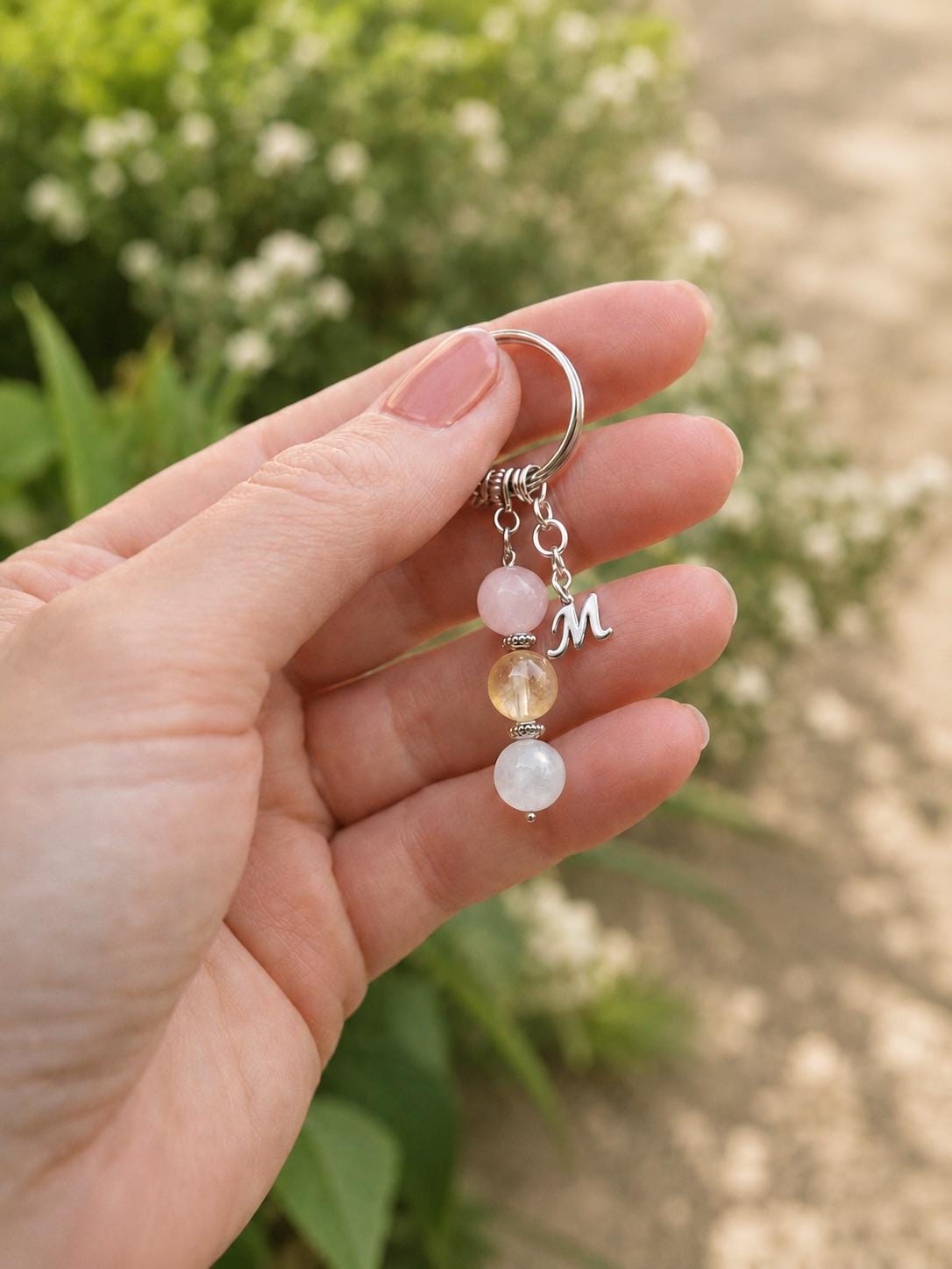 Baking Lover Gift, Crystal Keyring with Illustrated 'Sweet Hands, Warm Heart' Card