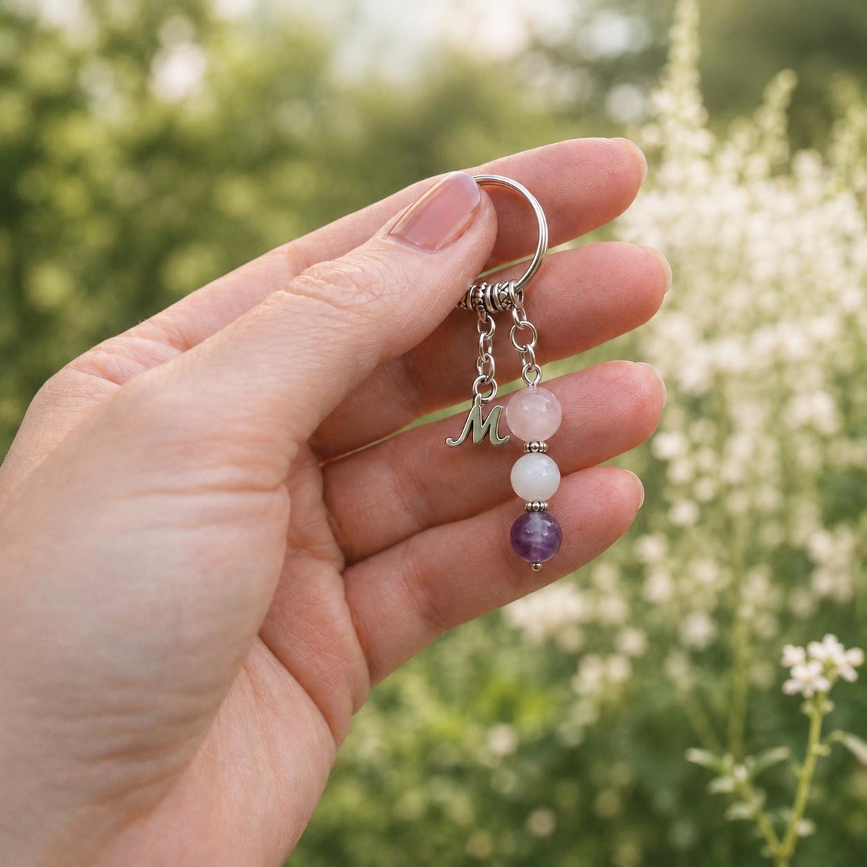 Cat Mum Gift, Crystal Keyring with Illustrated 'Home Is Where They Are' Card, From the Cat
