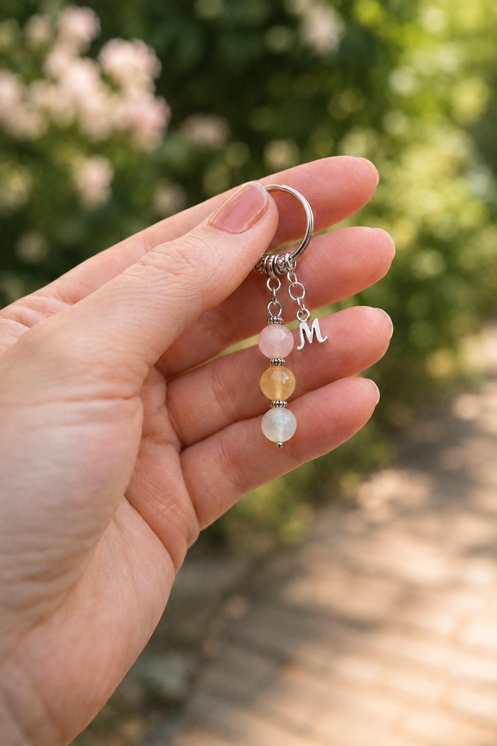 Stocking Filler for Her, Crystal Keyring with Illustrated 'Tiny Gift, Big Heart' Card
