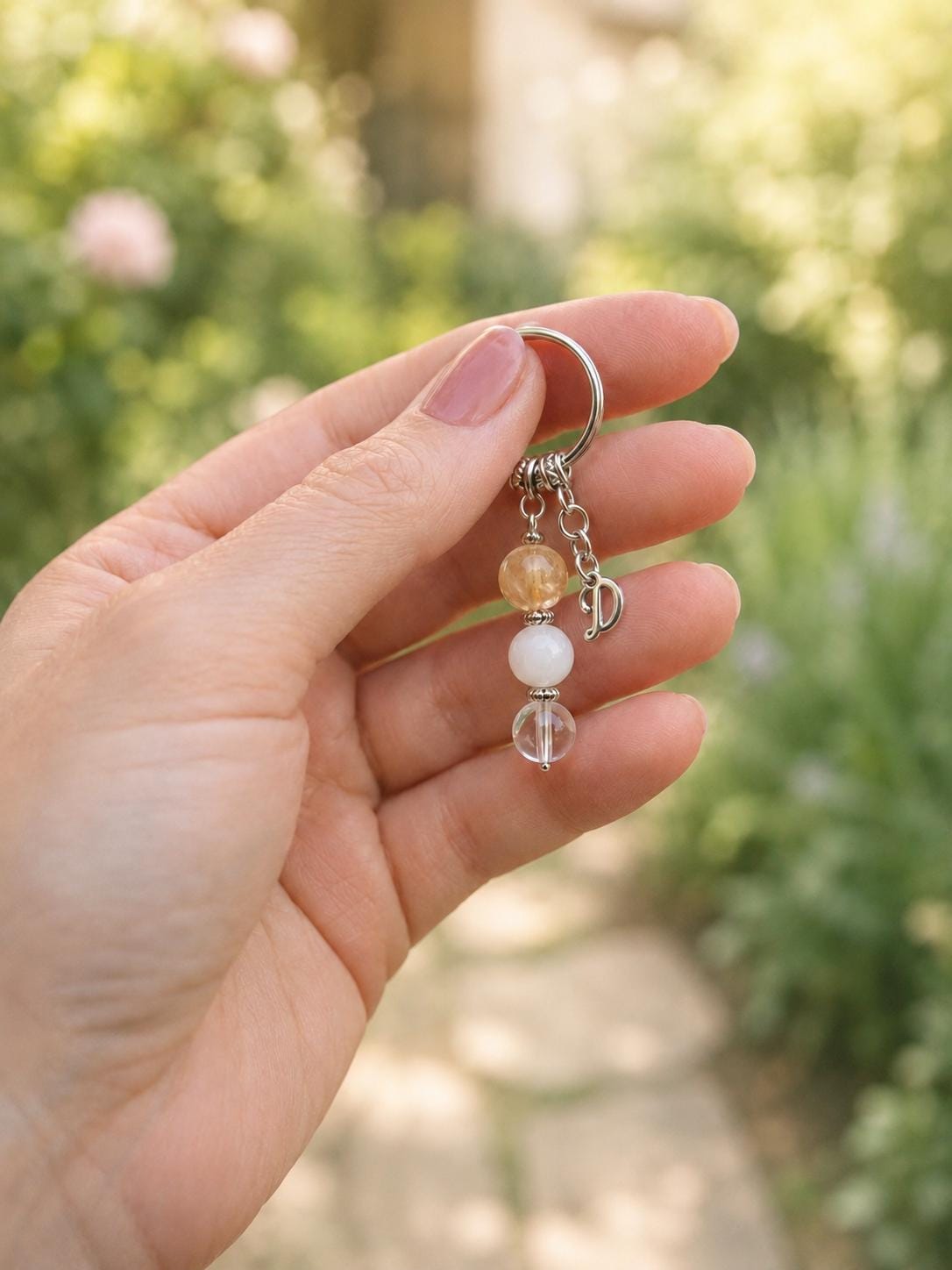 Personalised NEW BEGINNING Crystal Keyring with Illustrated Keepsake Card Fresh Start Gift