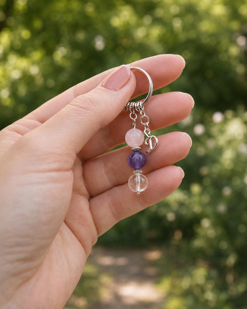 Personalised AUNTIE Crystal Keyring with Illustrated Keepsake Card Birthday Gift from Niece