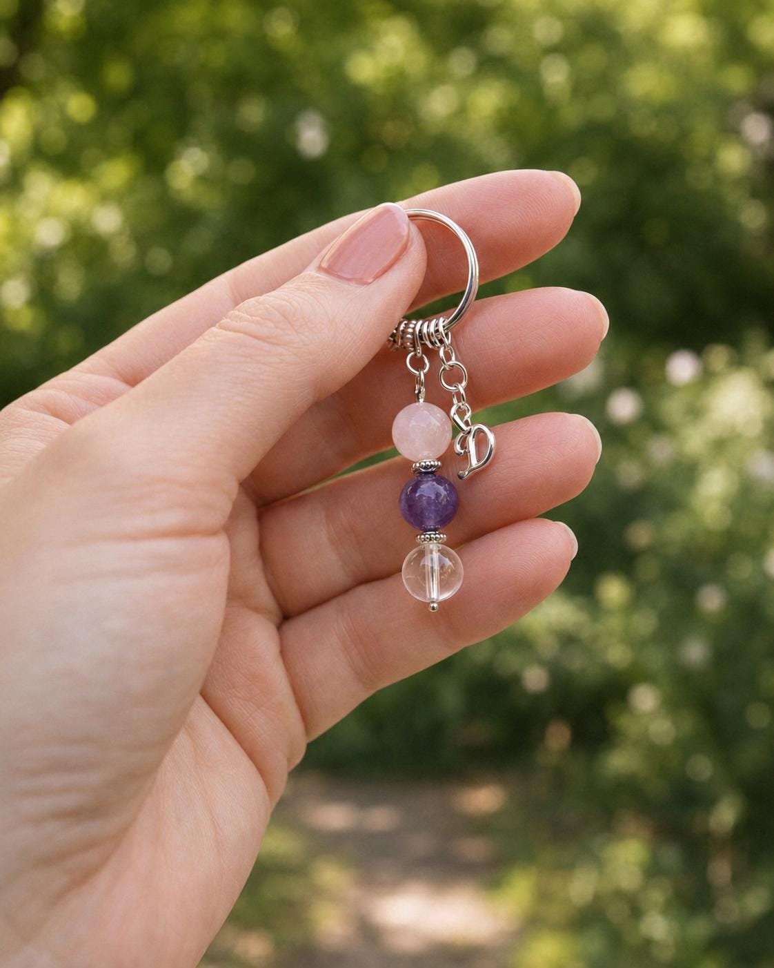 Personalised AUNTIE Crystal Keyring with Illustrated Keepsake Card Birthday Gift from Niece