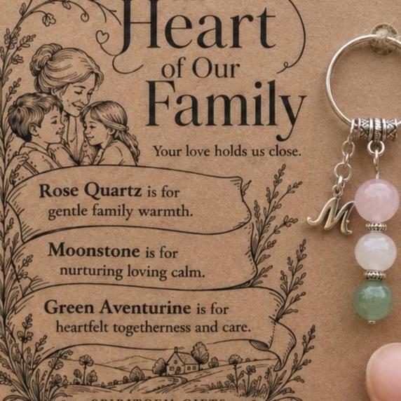 Personalised NANNA Crystal Keyring with Illustrated Keepsake Card Mother’s Day Gift