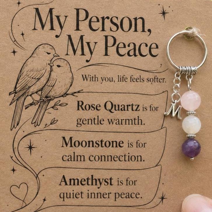 Personalised PARTNER Crystal Keyring with Illustrated Keepsake Card Anniversary Gift