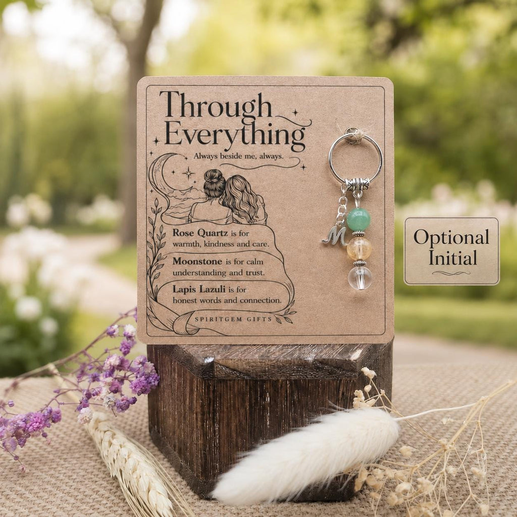 Personalised Friend Crystal Keyring with Keepsake Card
