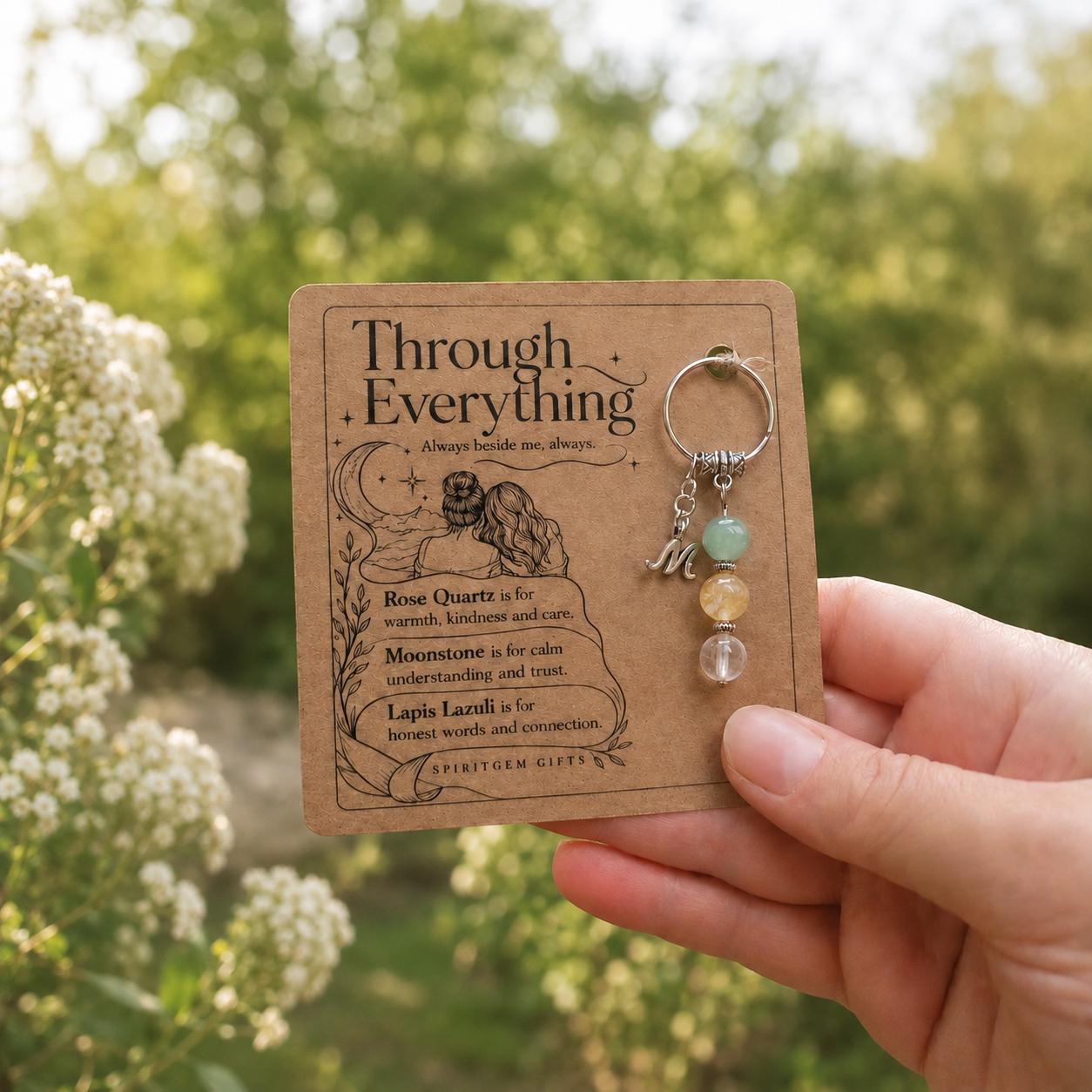 Personalised Friend Crystal Keyring with Keepsake Card