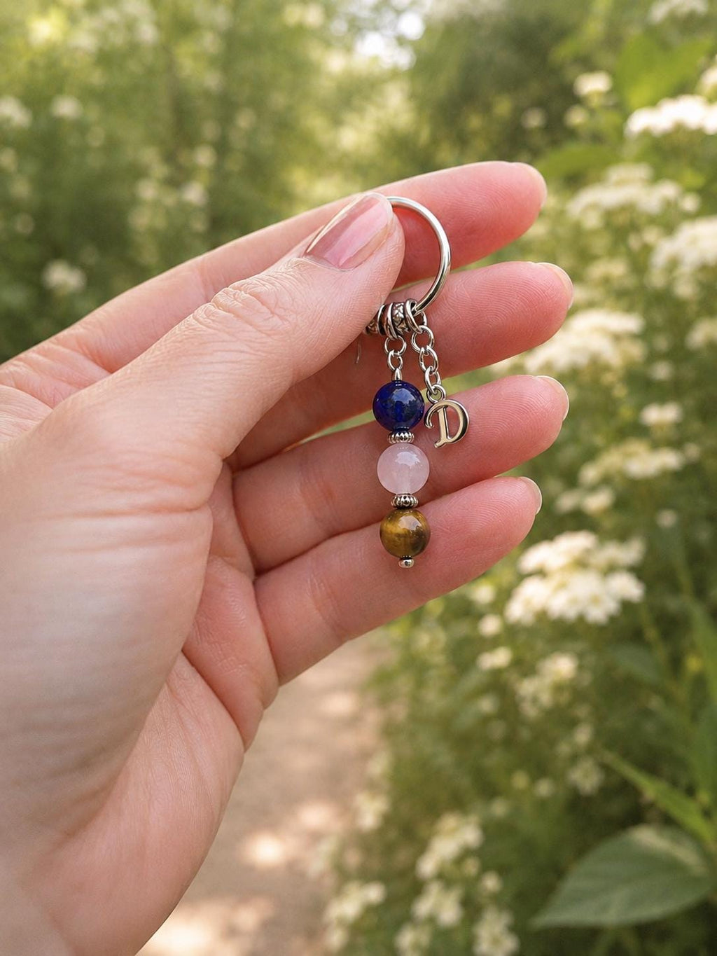 Thank You Boss Gift, Crystal Keyring with Illustrated 'Strong Leadership, Kind Heart' Card
