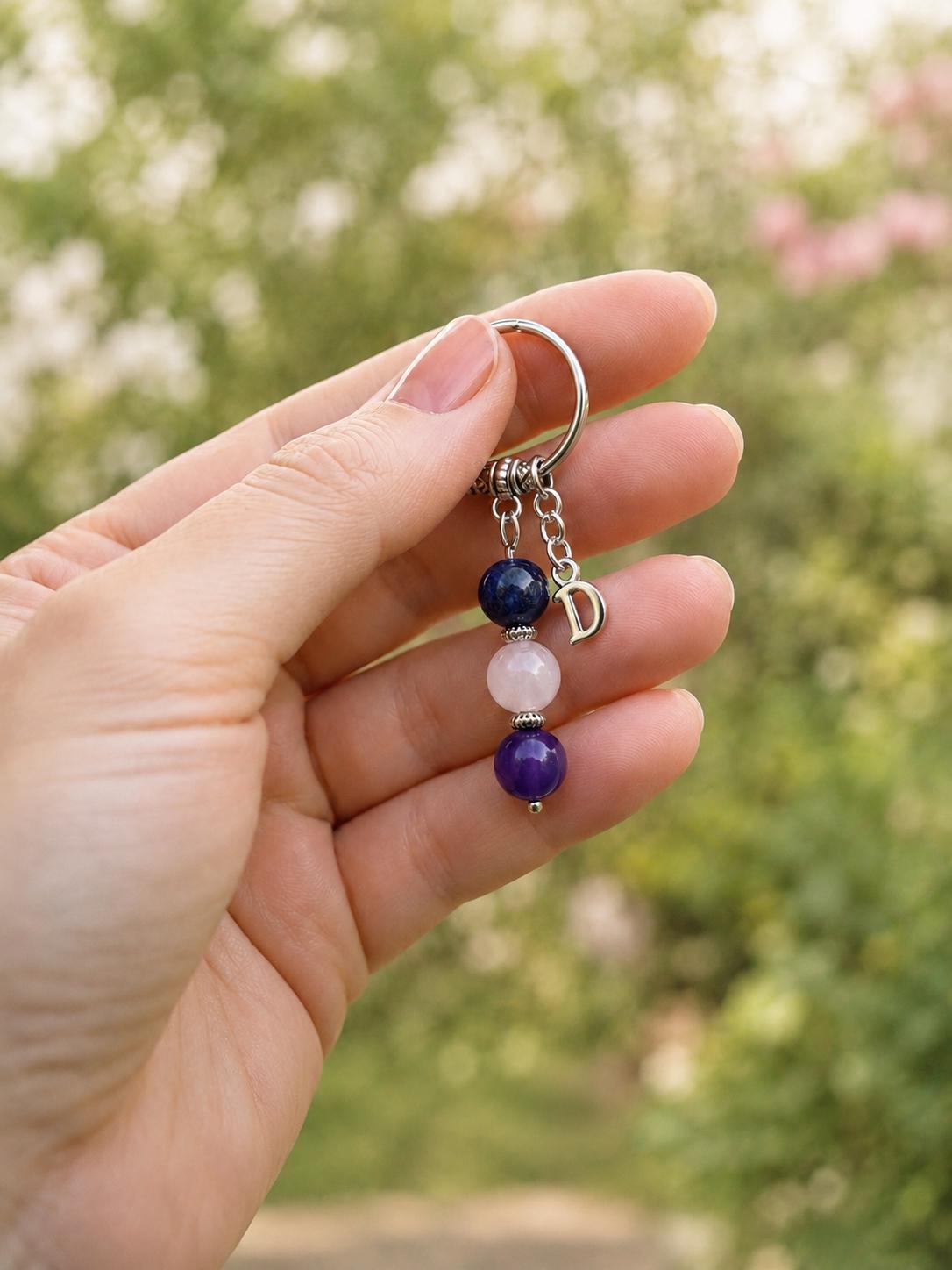 Book Lover Gift, Crystal Keyring with Illustrated 'Lost in Lovely Pages' Card, Bookworm Birthday Keepsake