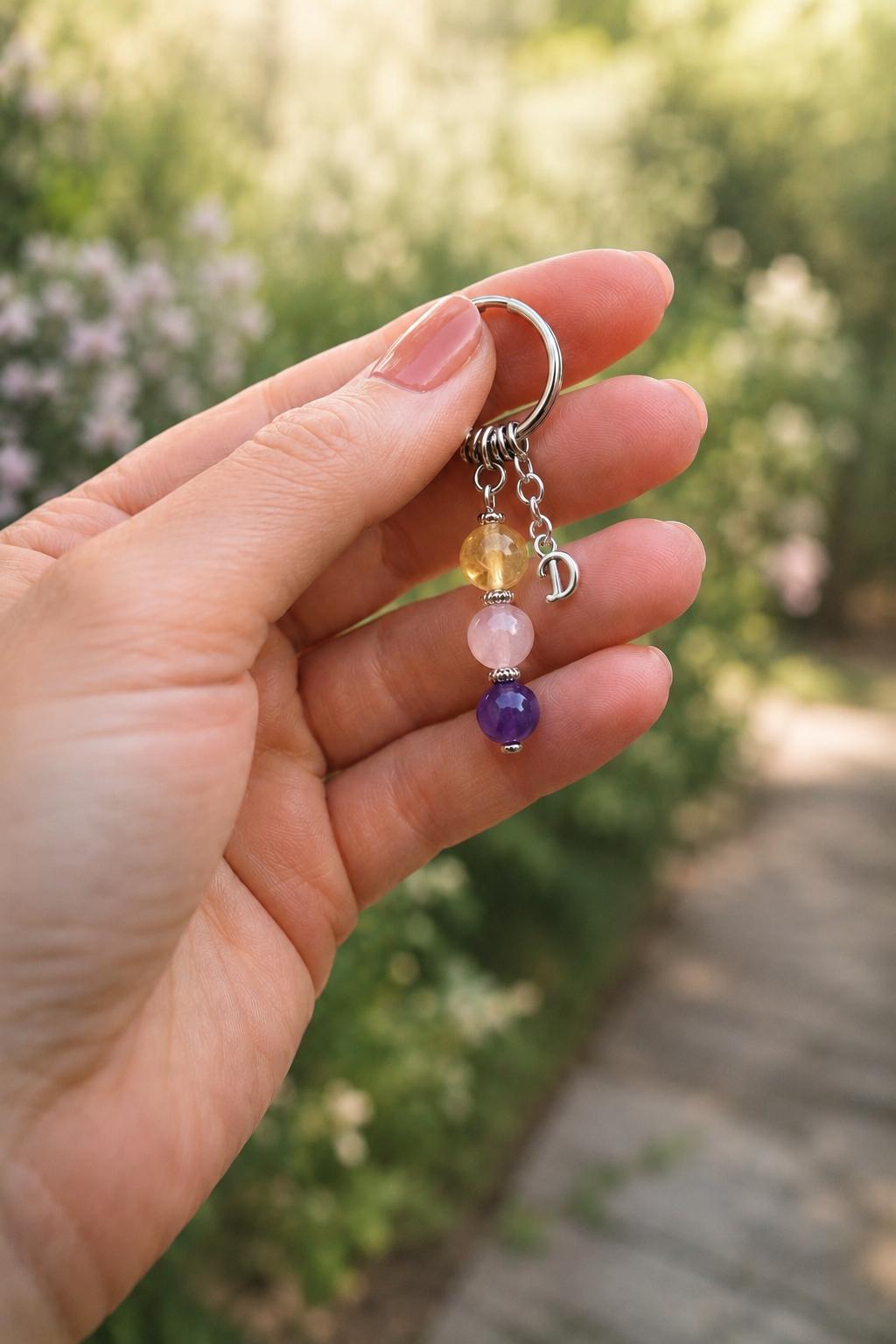 Silly Goose Gift, Funny Crystal Keyring with Illustrated 'Slightly Chaotic, Deeply Loved' Card