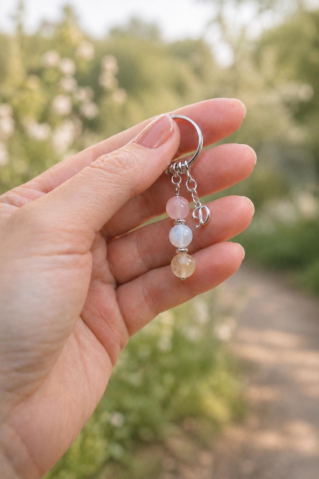 Galentines Gift, Best Friend Crystal Keyring with Illustrated 'My Favourite Human' Card